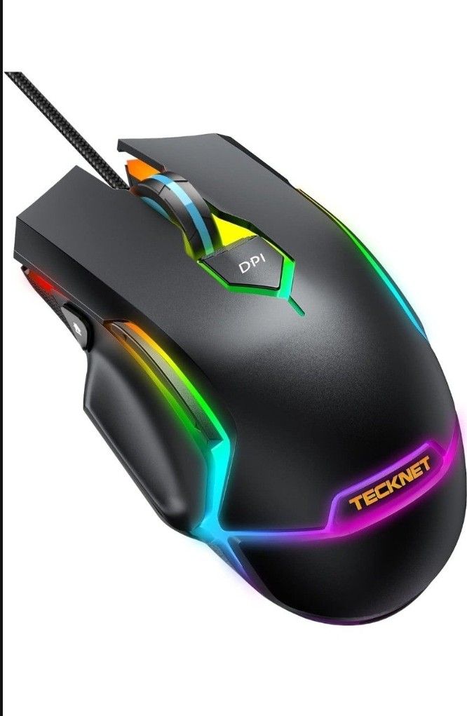 Ergonomic Wired Mouse, 4 Adjustable DPI Levels, Silent & Flexible, Compatible with Windows/Mac/Chrome/Linux, 1.5m USB Cable