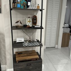 Wall Shelf For Wine, Alcohol Cabinet With 2 Drawers