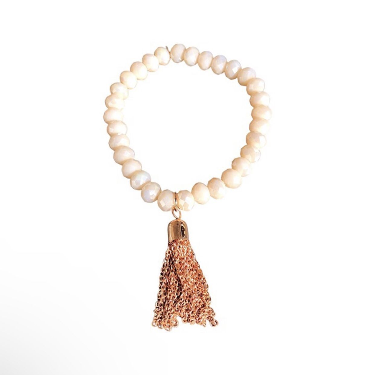 Rose Gold Beaded Dangle Bracelet