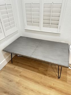 Hardwood And Metal Surface Handmade Coffee Table