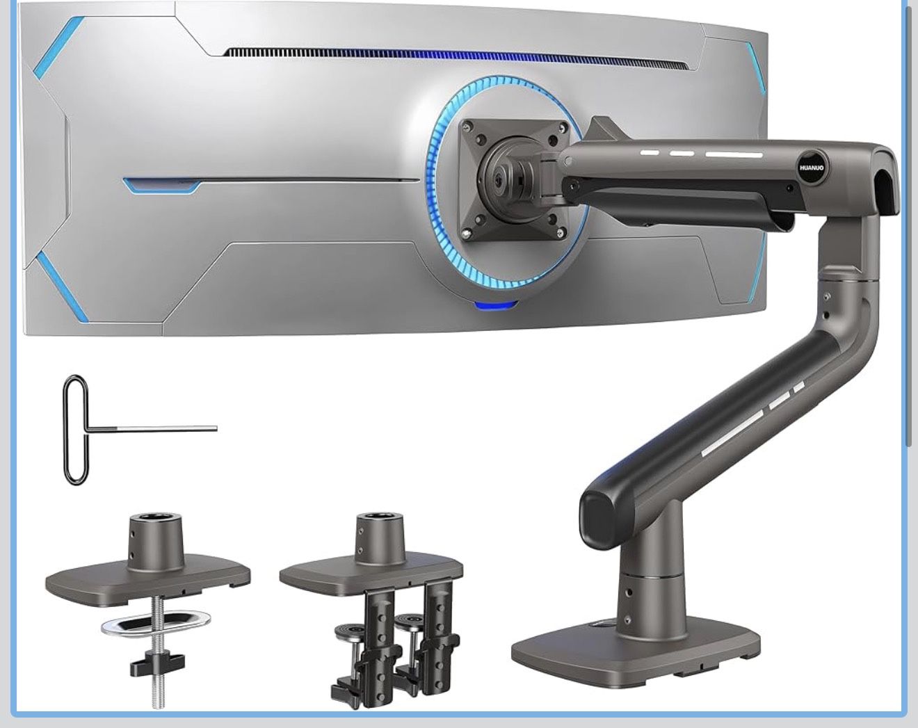 HUANUO TitanLift™ Heavy Duty Monitor Arm for Ultrawide Screens up to 49"