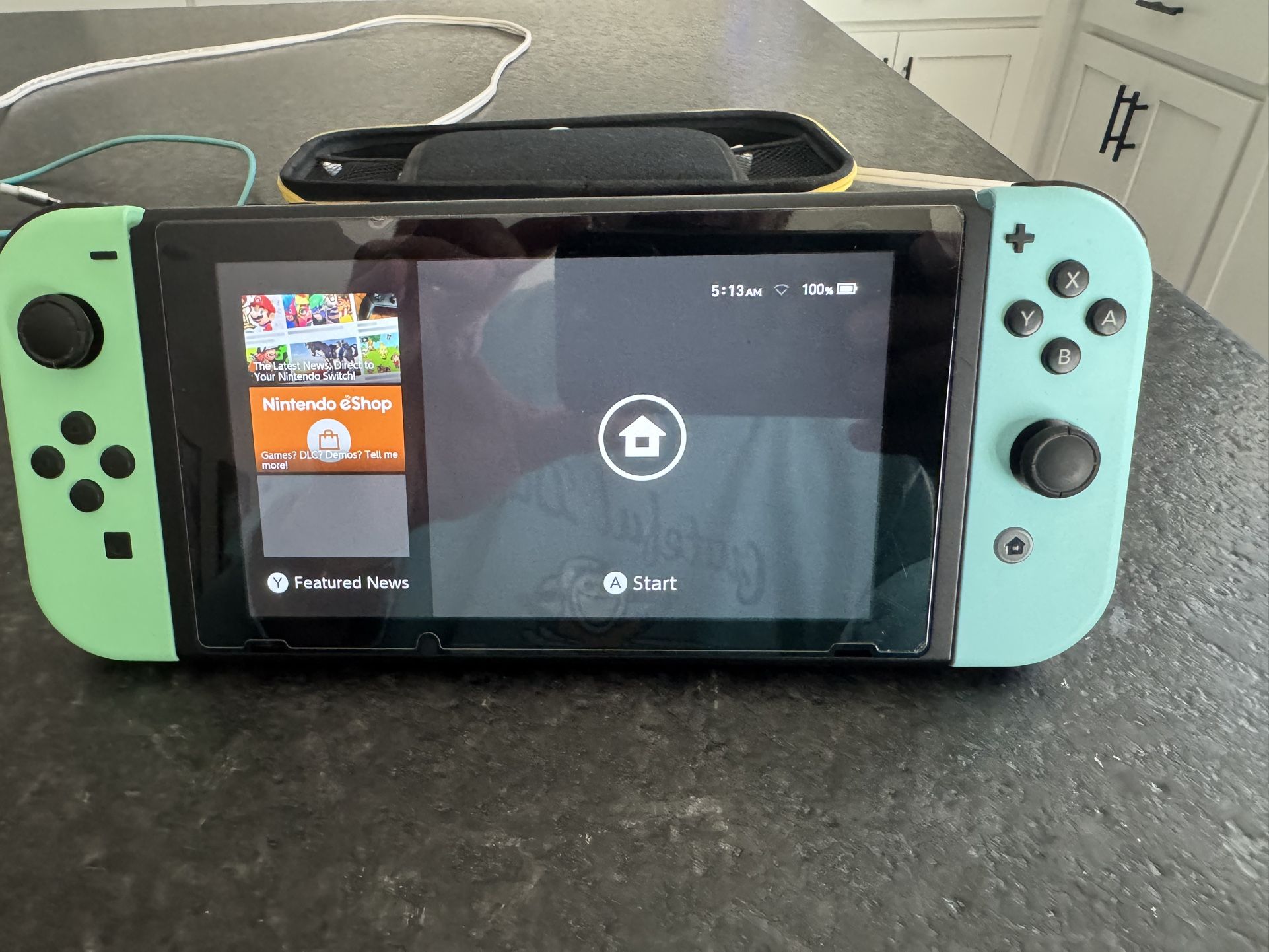 Nintendo Switch And Carrying Case Animal Crossing Horizons Edition