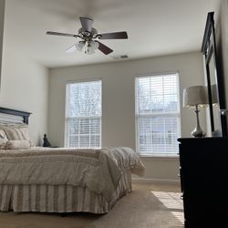 Queen Size Bed, Dresser, And mirror