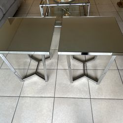Hastin Mirrored End Tables