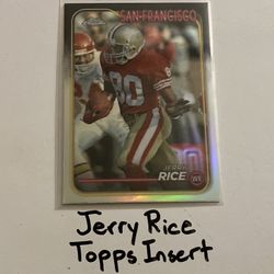 Jerry Rice San Francisco 49ers Hall of Fame WR Topps Short Print Insert Card. 