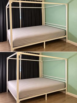 Ebern Design Metal Canopy Bed Frame