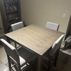 High Dining Table With 4 Chairs