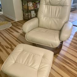 Beautiful Faux Leather Reclining Chair And Ottoman