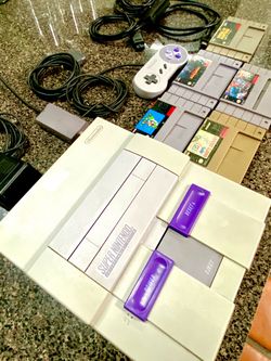 Super Nintendo SNES Console Bundle with Games