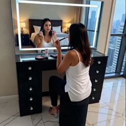 BLACK LED VANITY W BLUETOOTH 