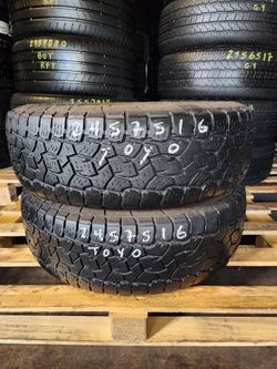 245 75R 16 TOYO OPEN COUNTRY ALL TERRAIN TIRES 2457516 USED TIRES (PAIR) MOUNT BALANCE INCLUDED