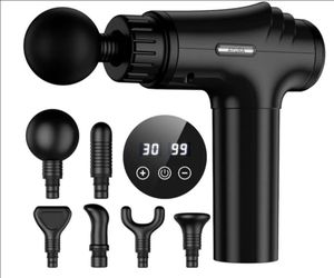 Massage Gun Deep Tissue, Percussion Muscle Massager Gun, Handheld Back Massager for Pain Relief, Mini Massage Gun with 30 Speeds and 6 Heads for Athle