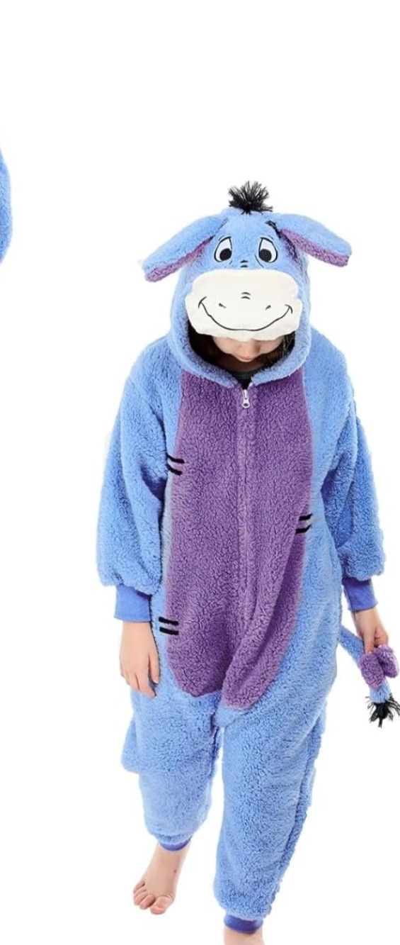 Winnie the Pooh Tigger Eeyore Fleece Zip Up Coverall Onesie Big Kid