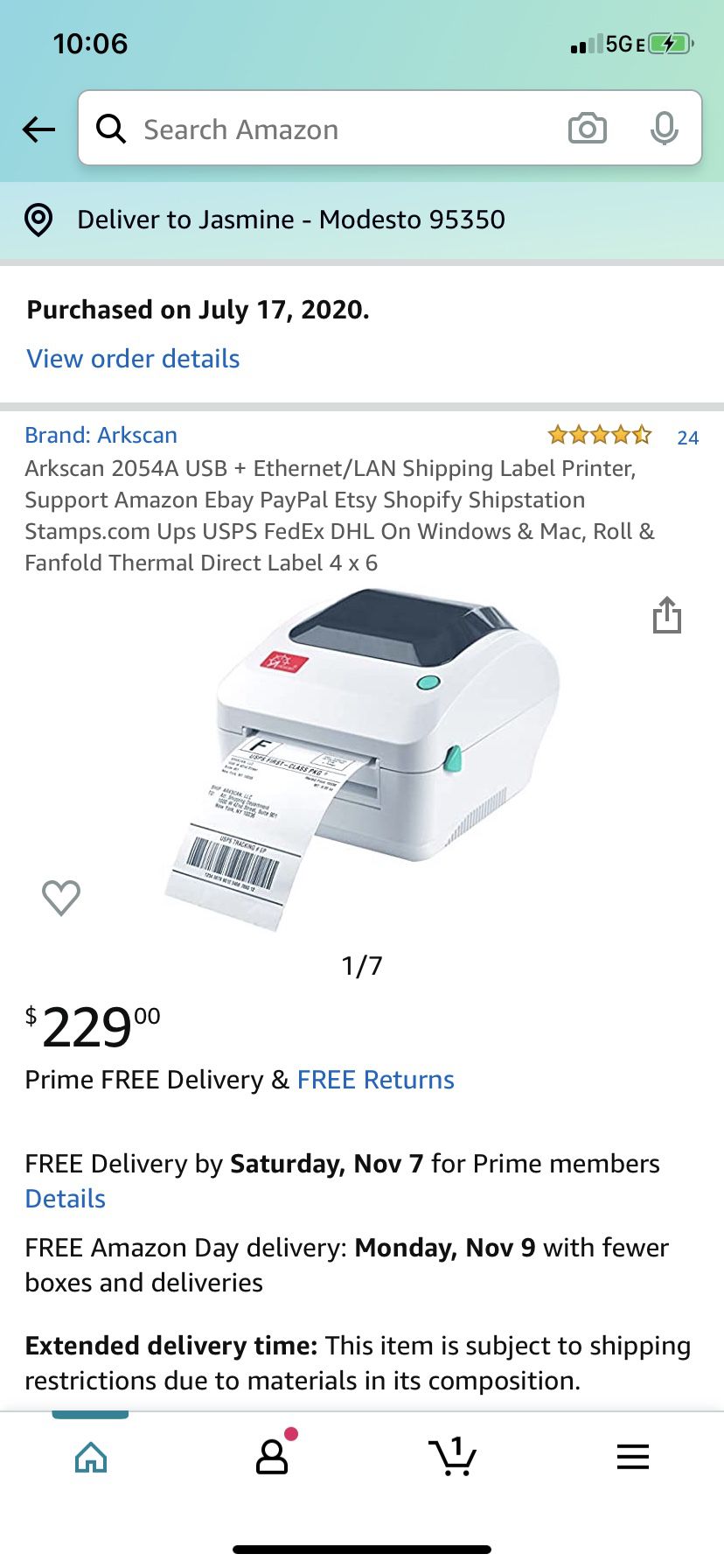 Arkscan Thermal Printer Only used a few times