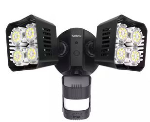 SANSI 36-Watt 3600-Lumen 180-Degree Black Motion Sensor Integrated LED Flood Light, 5000K