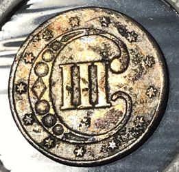 1851 Historic Three Cent Silver Piece ~ Fine Condition!!! Nice Tone!!!
