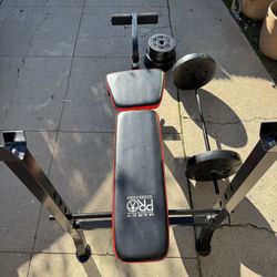 Workout Bench and Weights 