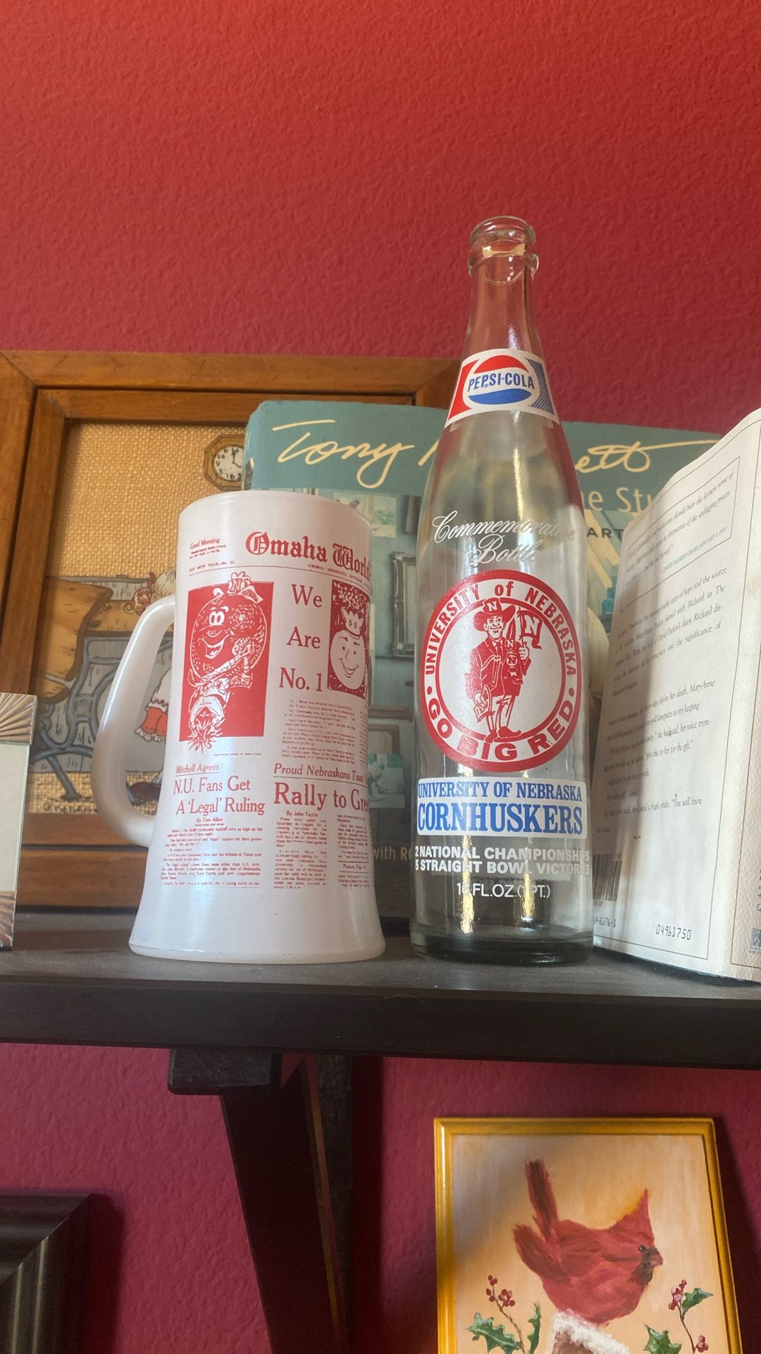1971 Nebraska Huskers Glass And Bottle