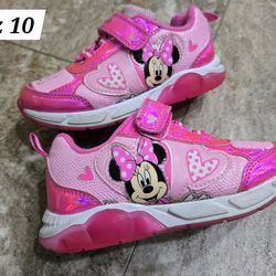 💥 LIGHT UP 💥 Minnie Mouse sz 10 toddler sneakers