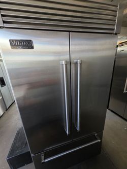 42" VIKING BUILT IN FRENCH DOOR STAINLESS STEEL REFRIGERATOR