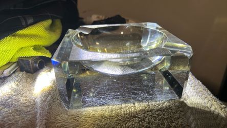 Heavy Crystal Glass Ashtray
