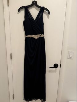 Davids Bridal custom navy gown