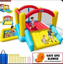 Sportspower Inflatable Bounce House with Sled and Ball Pit