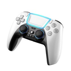 PS-P03 Cool Lighting 3D Adjustable Wireless Gamepad For PS4 / PS5 / Switch / PC(White)