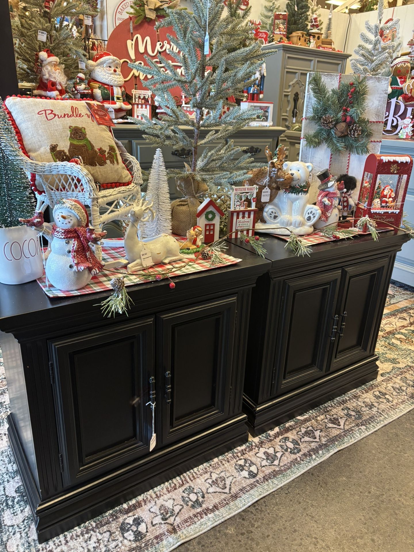 Pair Of Newly Refinished Black End Tables