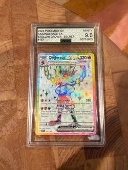 3 Pokémon Cards: Cinderace ex (graded 9.5)