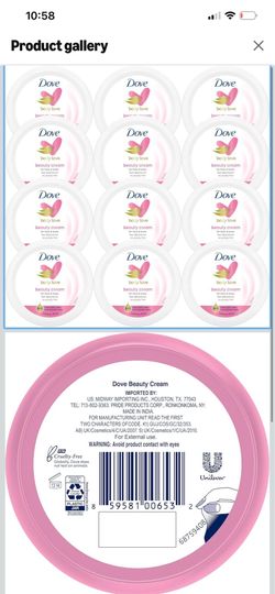 Dove Lotion, Beauty Cream - Light, Fast-Absorbing Face and Body Cream  set of 12