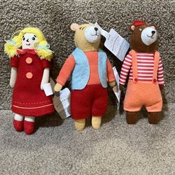 Target Wondershop Christmas 2023 Goldilocks & the Three Bears 3 Fabric Ornaments
