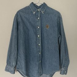 Vintage Ralph Lauren Lauren Jeans RLL Shirt Womens S Long Sleeve Button Up Denim