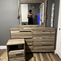 NEW Dresser With Mirror And Nightstand