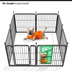New FXW Rollick Unleashed Dog Playpen for Indoor, Yard, RV Camping, 24 inch 8 Panels for Small and Puppy Dogs, Black│Patented (E205)