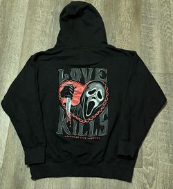 A*sholes Live Forever Scream Love Kills Hoodie size Medium