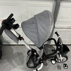 JMMD 8 in 1 Tricycle Stroller with Push Handle