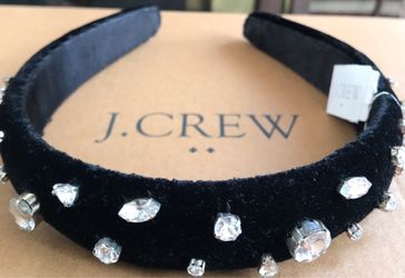 (NEW) WOMEN’S J.CREW FACTORY VELVET CRYSTAL PUFF HEADBAND - SIZE: OS (ONE SIZE)