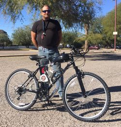 NEW FULLY MOTORIZED BIKE $399.99 100 mpg 30+ mph keep it under 20 mph Wear helmet use lights Pedal start Pedal or m