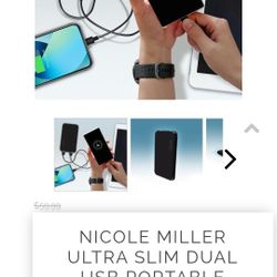 Nichole Miller Dual USB Battery Bank