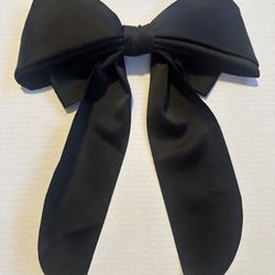 Black hair bow with silver clips #kawaii #goth #alt