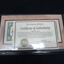 Patriotic Two Dollar Bill Full Color Special Edition Collectible Uncirculated 