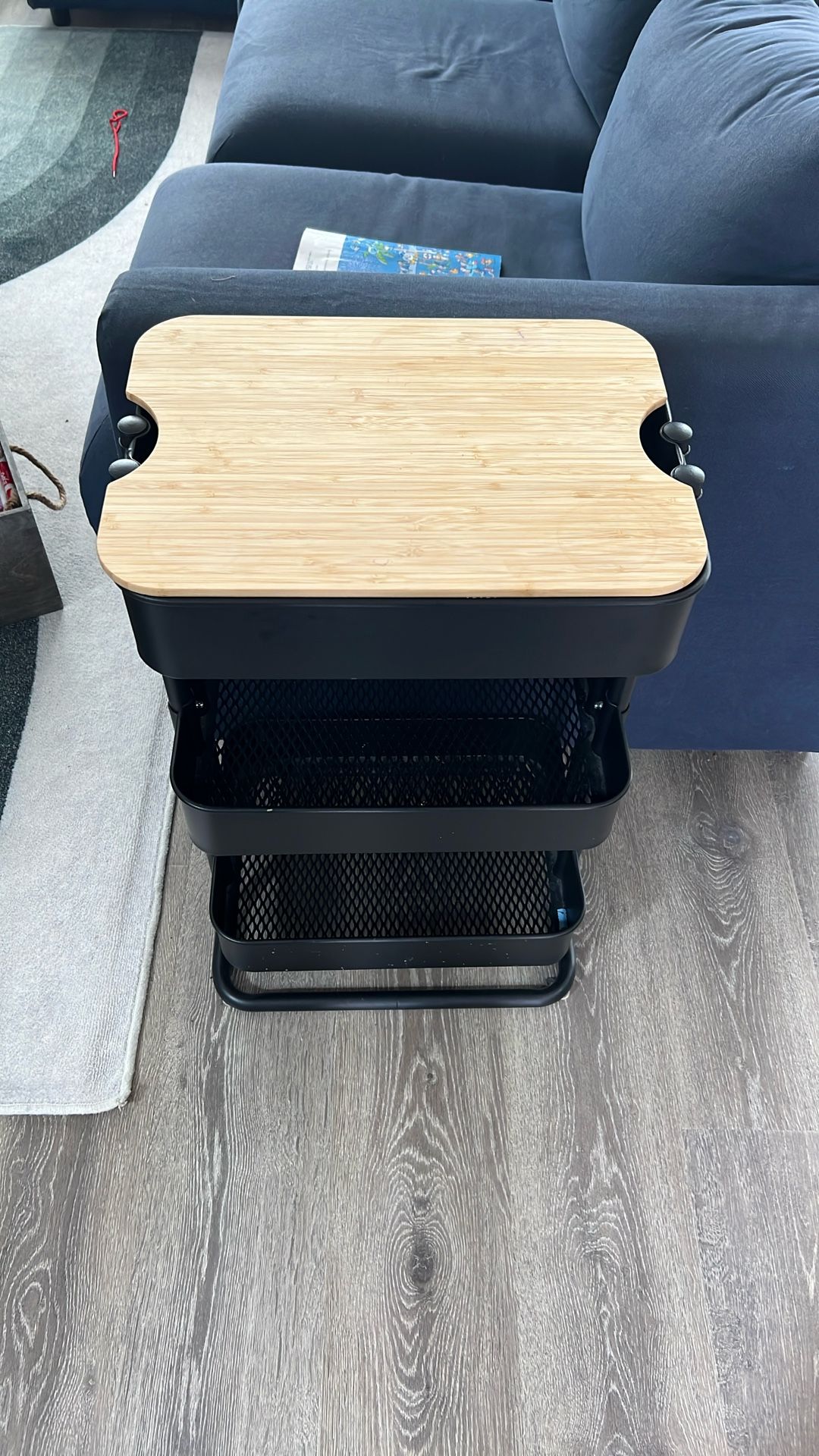 Side table with organizer racks