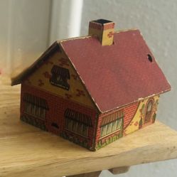 Vintage 1940s Built-Rite Cardboard Toy House #2 – Tudor Cottage Putz Village Train Accessory