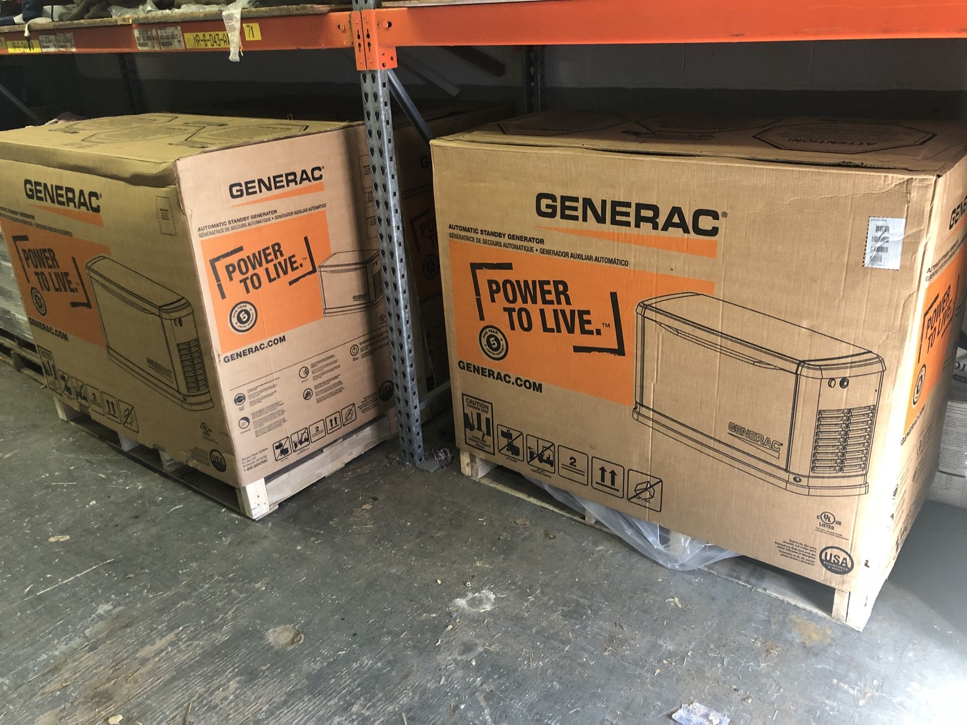 Generac generator 22kw new with 200amp transfer switch