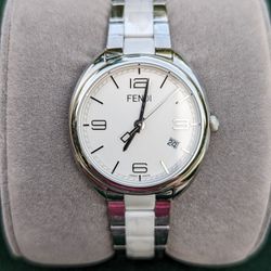 Fendi Momento Ceramic and Stainless Steel Quartz Wristwatch