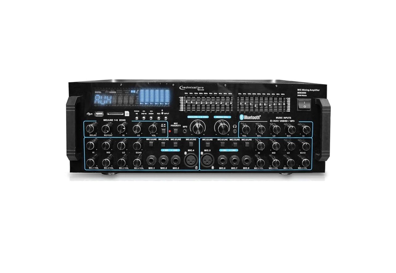 Technical Pro 3000 Watts Professional Mic Mixing Amplifier w/