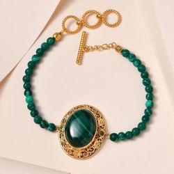 Brand New Malachite And Peridot Bracelet