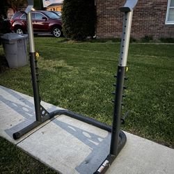 Squat, rack, and adjustable bench rack
