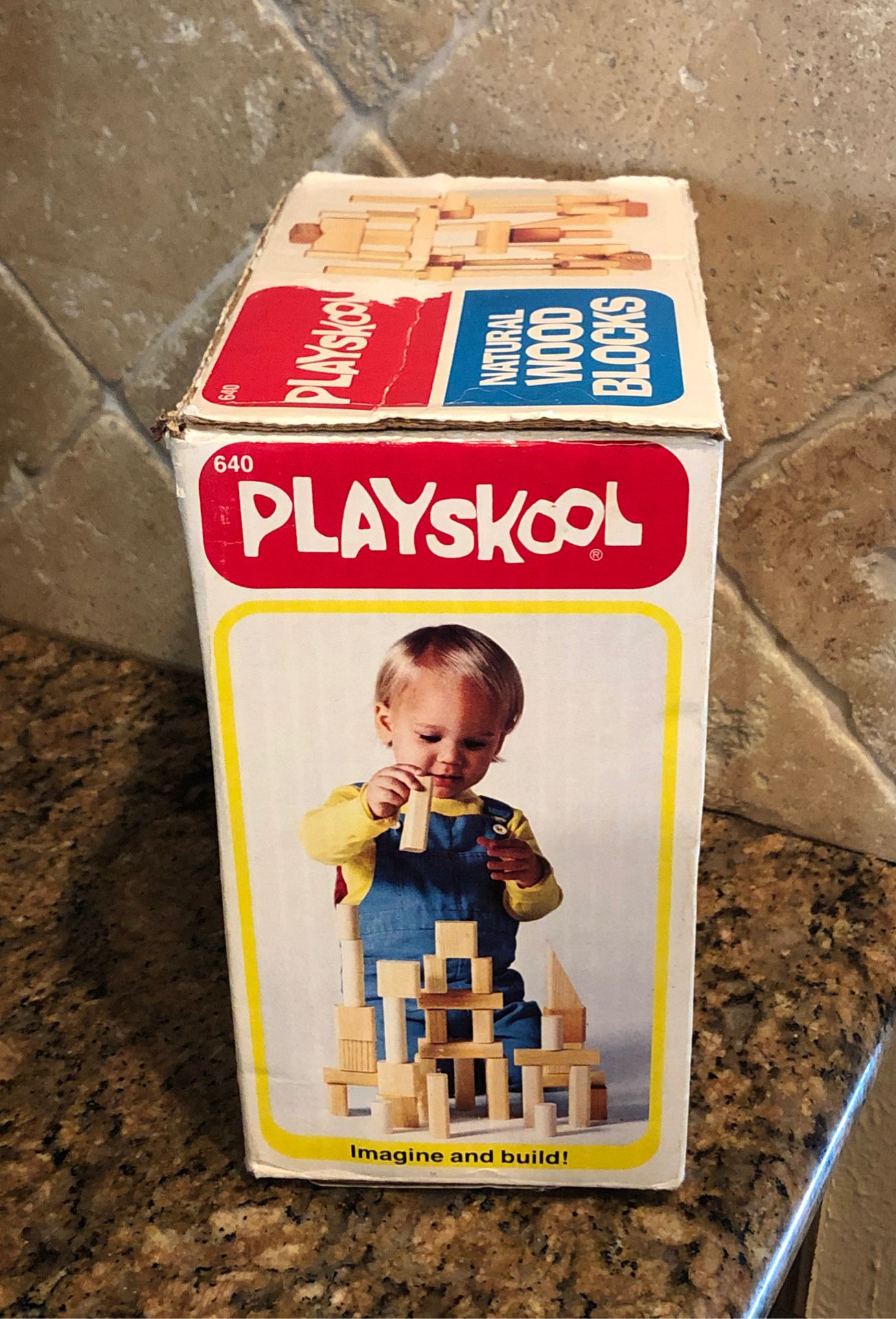 Playskool 640 natural wood blocks 1982